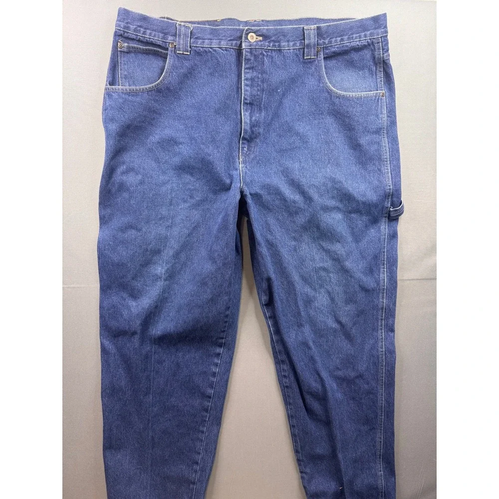 Texas‎ Tuff Mens Blue Denim Carpenter Workwear Jeans Hammer Loop 44x32